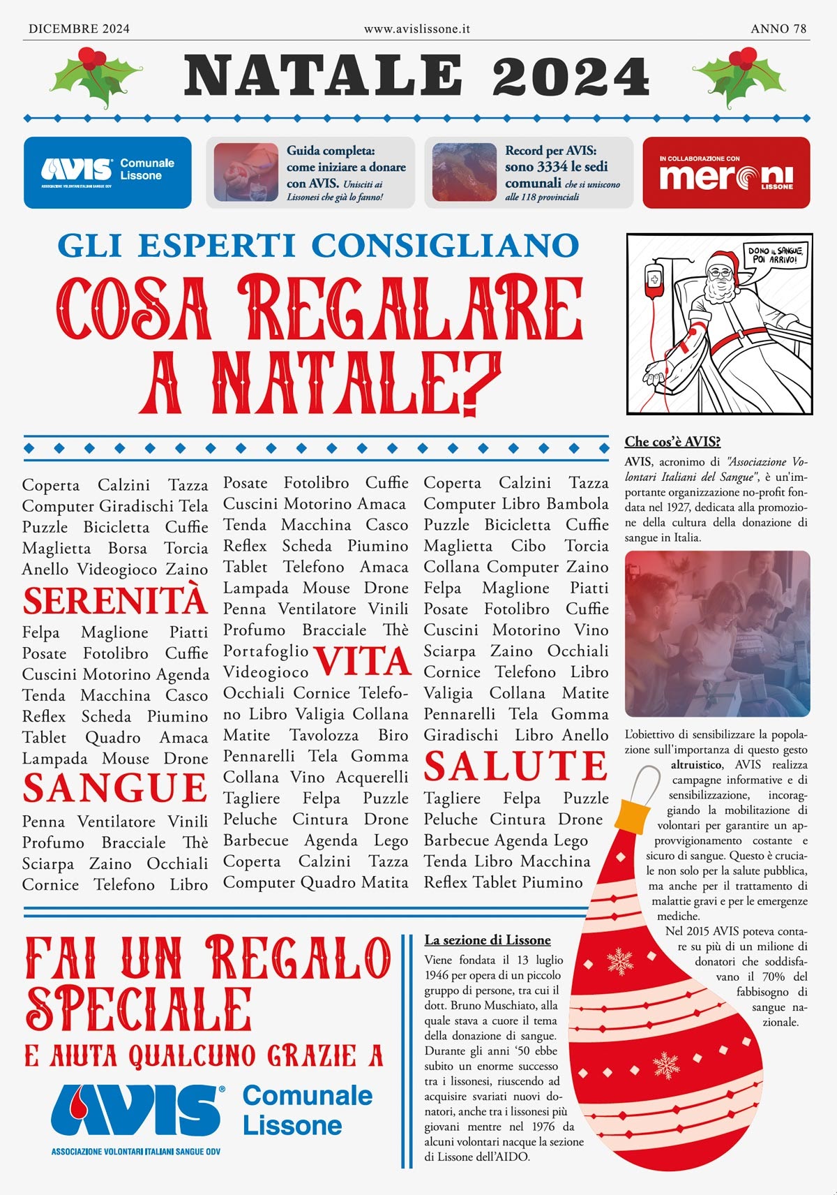 Anteprima progetto: Manifesto Auguri Natalizi AVIS Lissone